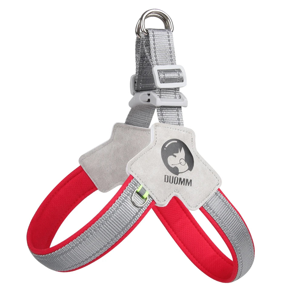 Arnés para perros con correa pectoral, transpirable, de malla, para cuatro estaciones, para pasear perros, tipo silla de montar, collar para perros, suave, reflectante, para la noche, para bulldogs. Artículos para mascotas.