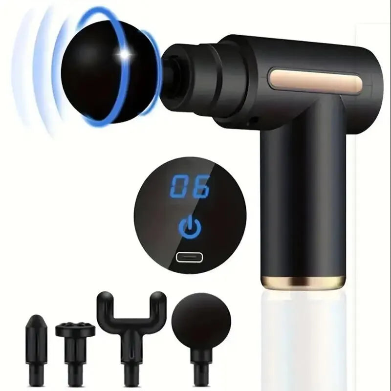 Pistola de masaje de 30 niveles para relajación profunda de la fascia y los músculos. Masajeador corporal y de cuello eléctrico. Equipo de fitness con reducción de ruido. Para hombres y mujeres.