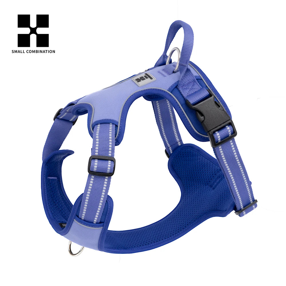 Arnés para perros PEQUEÑO COMBINADO Antitirones Reflectante Arnés de pecho ajustable para perros pequeños, medianos y grandes para paseos al aire libre
