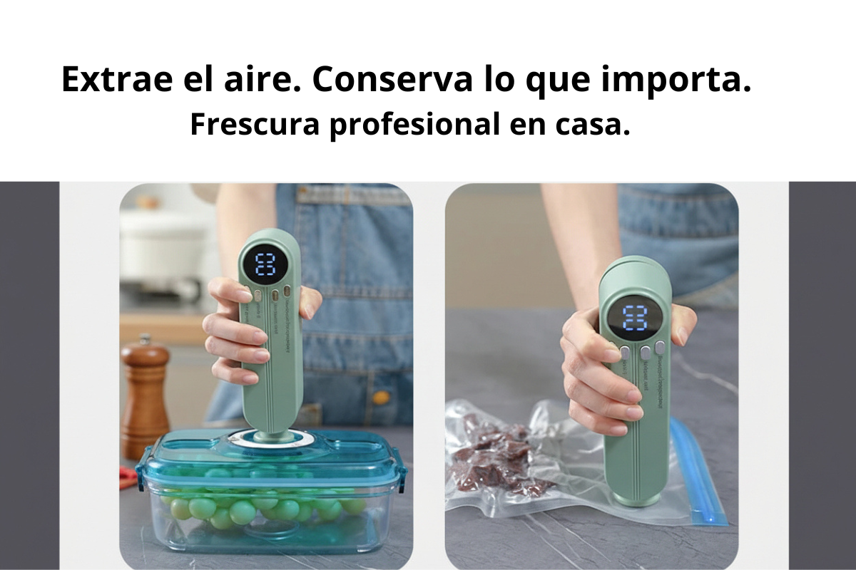 Mini máquina de sellado al vacío inalámbrica totalmente automática con carga, pequeña y portátil para el hogar, para envasar alimentos en plástico.