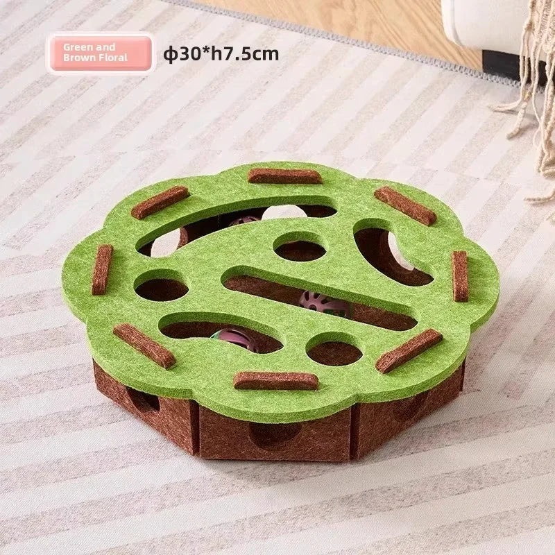 Juguete rompecabezas para gatos, caja de rompecabezas de fieltro, juguete de ejercicio para gatos con pelota, entretenimiento deportivo para interiores, juguetes de caza para gatos de interior.