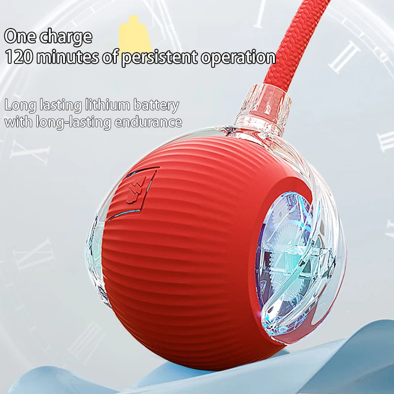 Pelota interactiva para gatos con 3 modos, bola rodante automática, juguetes con cola sintética, recargable, juguete eléctrico inteligente para mascotas, entrenamiento para gatos, imitación de ratón.
