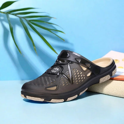 Sandalias ligeras sin cordones para hombre, antideslizantes para interiores, informales para la playa y exteriores, para uso diario, zapatos cómodos sin cordones, zapatos de moda.