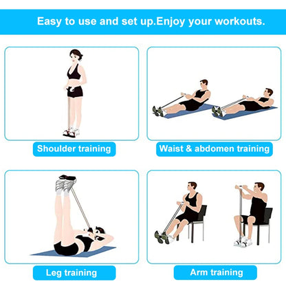 Bandas de resistencia de 4 tubos, polea elástica para yoga, cuerda elástica para entrenamiento de abdomen, cintura y brazos.
