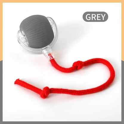 Pelota interactiva para gatos con 3 modos, bola rodante automática, juguetes con cola sintética, recargable, juguete eléctrico inteligente para mascotas, entrenamiento para gatos, imitación de ratón.