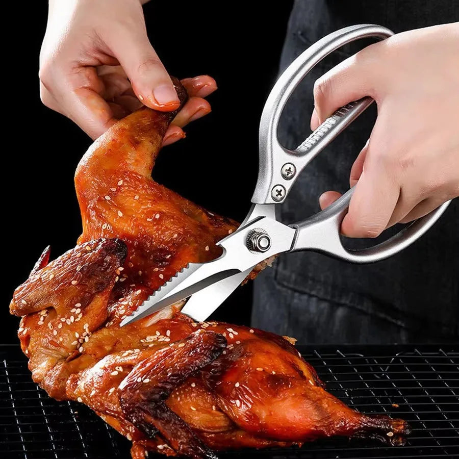 Tijeras de cocina multifuncionales Tijeras para el hogar para matar pescado, cortar verduras, asar, asar, cortar huesos Tijeras de acero inoxidable