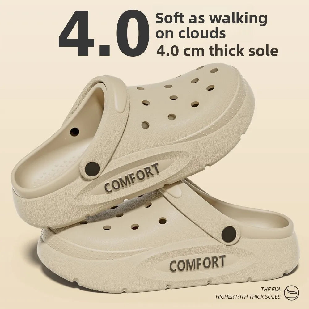 Zapatillas de verano para hombre con soporte para el arco del pie, con orificios especiales, ideales para actividades al aire libre y para estar de pie durante mucho tiempo. Antideslizantes y desodorantes.