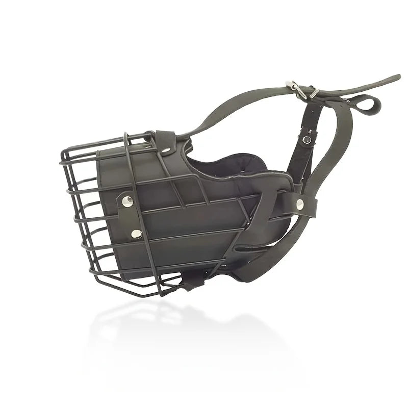 Bozal ajustable de acero inoxidable para perros - Cubierta transpirable anti-mordeduras con hebilla para perros medianos/grandes, permite beber