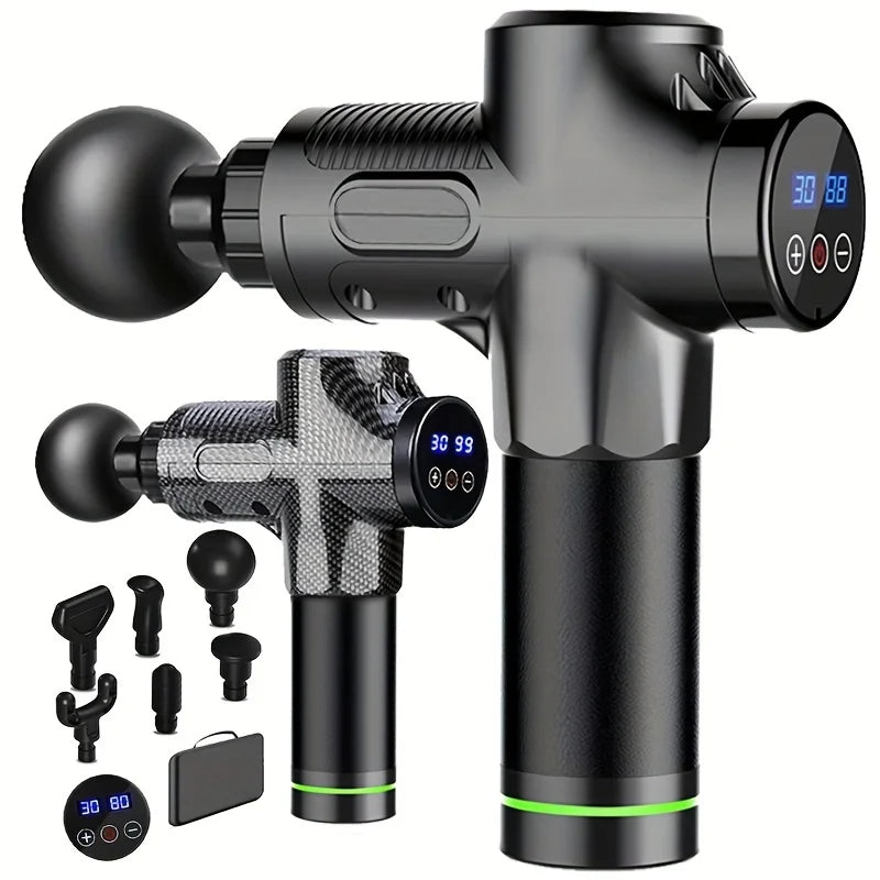 Pistola de masaje de 30 niveles para relajación profunda de la fascia y los músculos. Masajeador corporal y de cuello eléctrico. Equipo de fitness con reducción de ruido. Para hombres y mujeres.