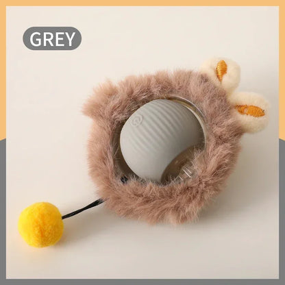 Pelota interactiva para gatos con 3 modos, bola rodante automática, juguetes con cola sintética, recargable, juguete eléctrico inteligente para mascotas, entrenamiento para gatos, imitación de ratón.