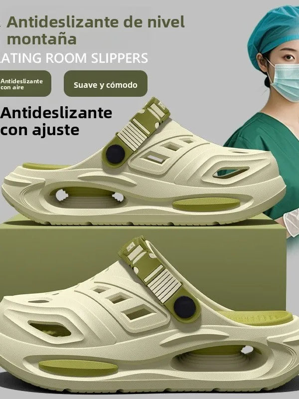Zapatillas de verano para hombre con soporte para el arco del pie, con orificios especiales, ideales para actividades al aire libre y para estar de pie durante mucho tiempo. Antideslizantes y desodorantes.