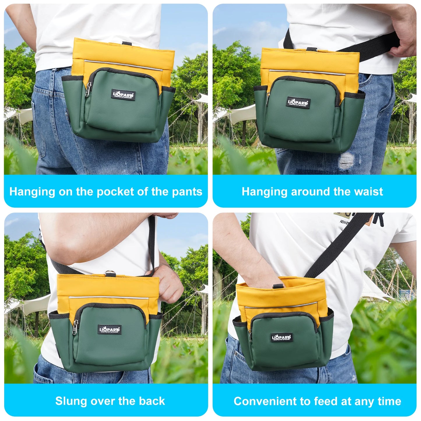 Bolsa para premios para perros en oferta, ideal para entrenamiento y paseos. Bolsa portátil para snacks de mascotas con cinturón. Resistente al agua.