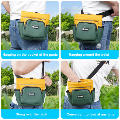 Bolsa para premios para perros en oferta, ideal para entrenamiento y paseos. Bolsa portátil para snacks de mascotas con cinturón. Resistente al agua.