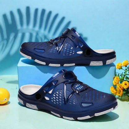 Sandalias ligeras sin cordones para hombre, antideslizantes para interiores, informales para la playa y exteriores, para uso diario, zapatos cómodos sin cordones, zapatos de moda.