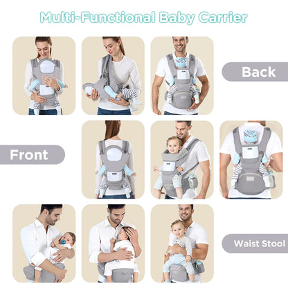 Mochila portabebés ergonómica, portabebés con asiento de cadera para bebé, portabebés frontal tipo canguro ergonómico, fular portabebés, mochila de viaje