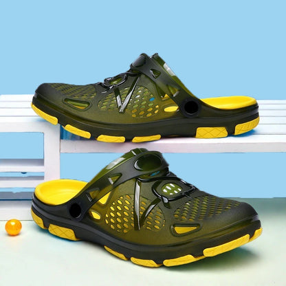 Sandalias ligeras sin cordones para hombre, antideslizantes para interiores, informales para la playa y exteriores, para uso diario, zapatos cómodos sin cordones, zapatos de moda.