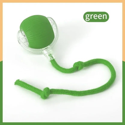 Pelota interactiva para gatos con 3 modos, bola rodante automática, juguetes con cola sintética, recargable, juguete eléctrico inteligente para mascotas, entrenamiento para gatos, imitación de ratón.