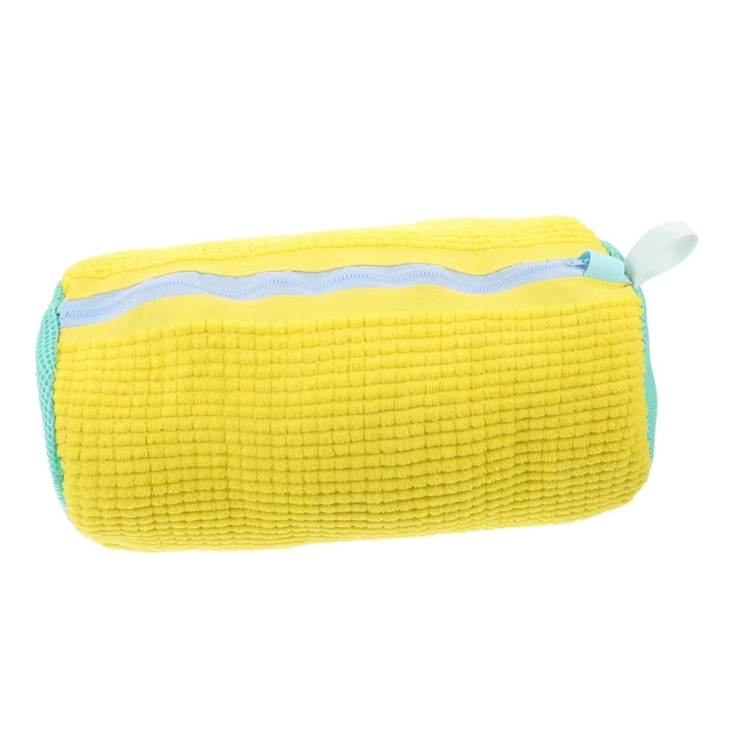 1 bolsa resistente para lavadora de zapatos, apta para todo tipo de calzado (amarilla/gris) con cremallera, ideal para zapatillas deportivas y zapatos casuales.