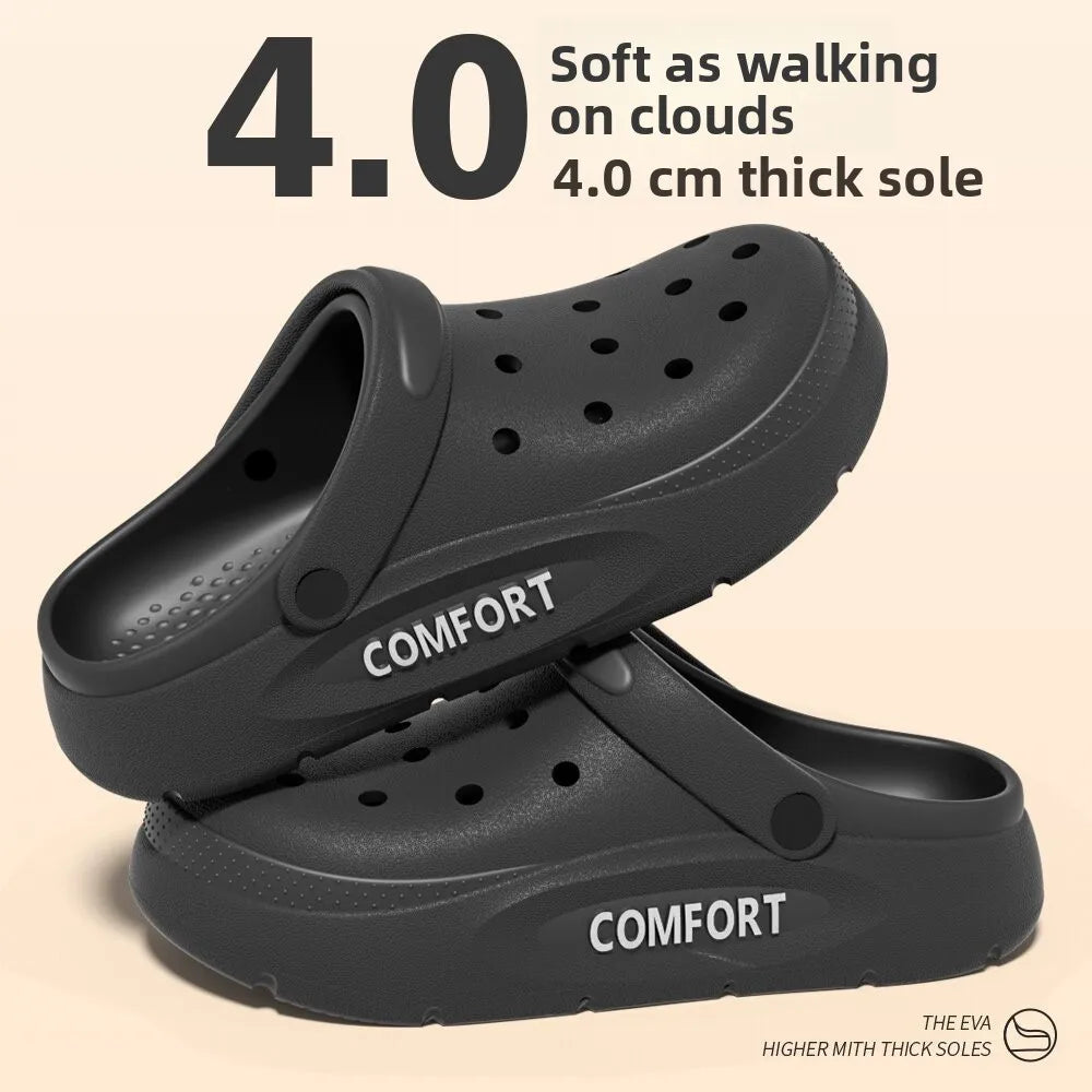 Zapatillas de verano para hombre con soporte para el arco del pie, con orificios especiales, ideales para actividades al aire libre y para estar de pie durante mucho tiempo. Antideslizantes y desodorantes.