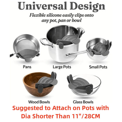 1 unidad, colador, colador para ollas, colador ajustable con clip para ollas, sartenes y cuencos, colador de cocina