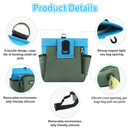 Bolsa para premios para perros en oferta, ideal para entrenamiento y paseos. Bolsa portátil para snacks de mascotas con cinturón. Resistente al agua.