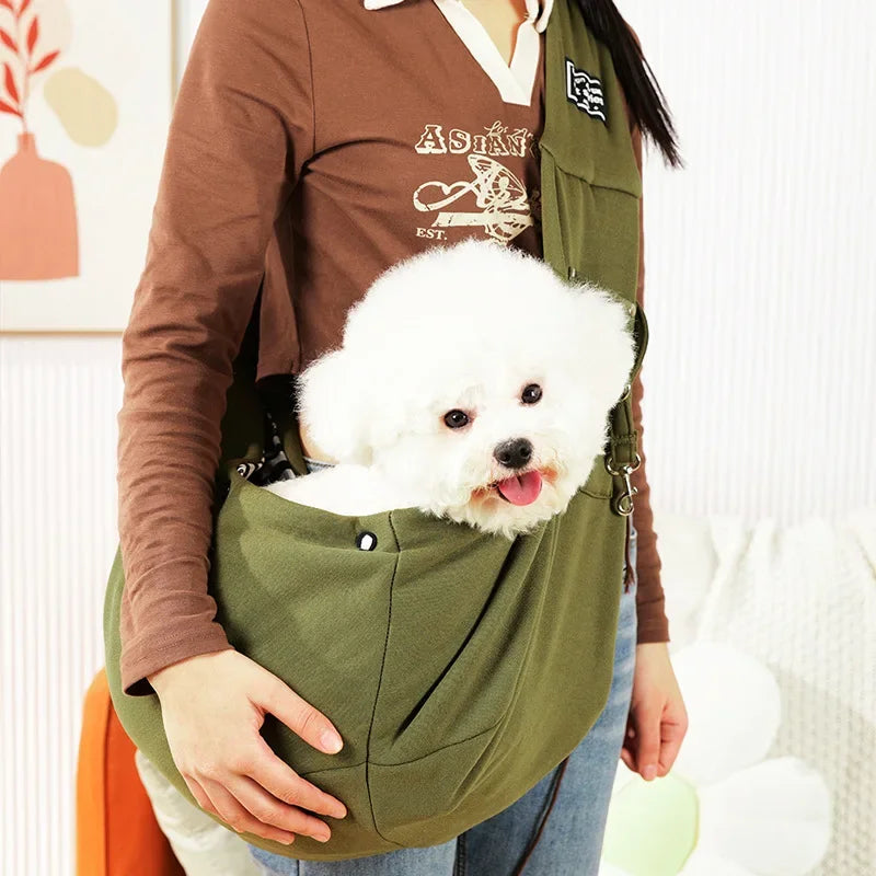 Bolso cómodo para perros, bandolera para mascotas, bolso de hombro para viajes al aire libre, bolso bandolera portátil para gatos y cachorros, suministros para transportar mascotas