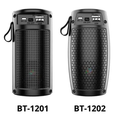 Altavoz Bluetooth inalámbrico portátil 1202: Subwoofer de alto volumen y graves potentes para uso en exteriores y en el hogar.