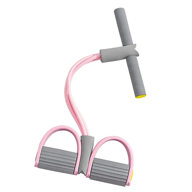 Bandas de resistencia de 4 tubos, polea elástica para yoga, cuerda elástica para entrenamiento de abdomen, cintura y brazos.