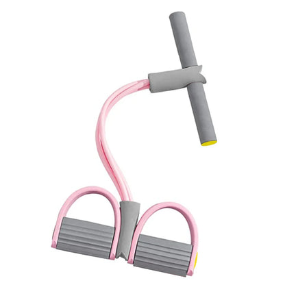 Bandas de resistencia de 4 tubos, polea elástica para yoga, cuerda elástica para entrenamiento de abdomen, cintura y brazos.