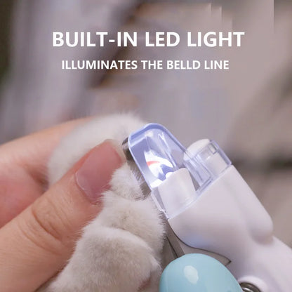 Cortauñas profesional para mascotas con luz LED, tijeras para el cuidado de las uñas de perros, gatos y animales pequeños.
