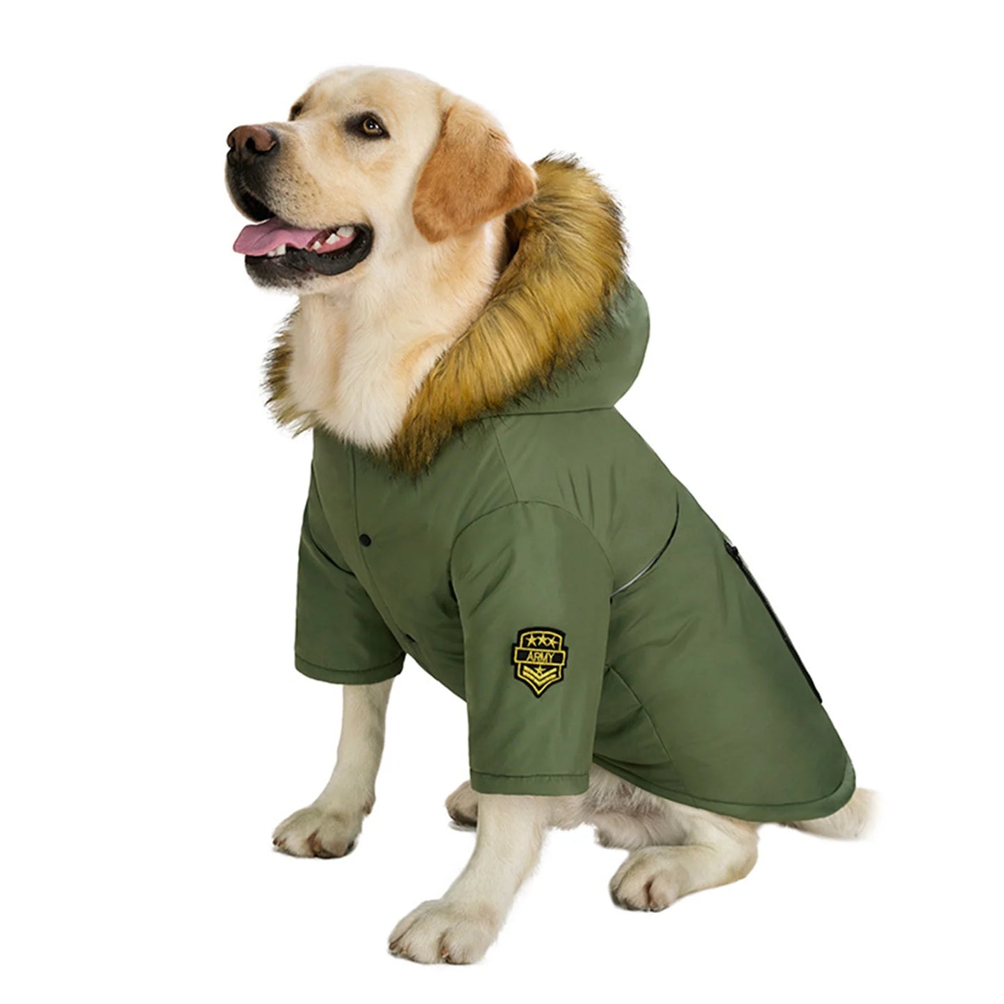 Abrigo de invierno para perros, chaqueta para perros, chaleco reflectante con cuello alto para perros, ropa cálida para perros grandes, impermeable.