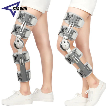 Rodillera articulada con rango de movimiento, rodillera postoperatoria para estabilización y recuperación, para lesiones de LCA, LCM y LCP, soporte ortopédico ajustable para la pierna.