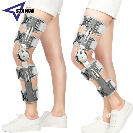 Rodillera articulada con rango de movimiento, rodillera postoperatoria para estabilización y recuperación, para lesiones de LCA, LCM y LCP, soporte ortopédico ajustable para la pierna.