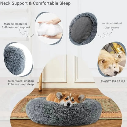 Cama redonda para mascotas de 40-90 cm, 6 tamaños, para perros grandes, cama supersuave para gatos, casa de peluche para perros medianos, casa cálida para dormir en invierno.