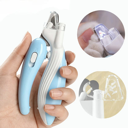 Cortauñas profesional para mascotas con luz LED, tijeras para el cuidado de las uñas de perros, gatos y animales pequeños.
