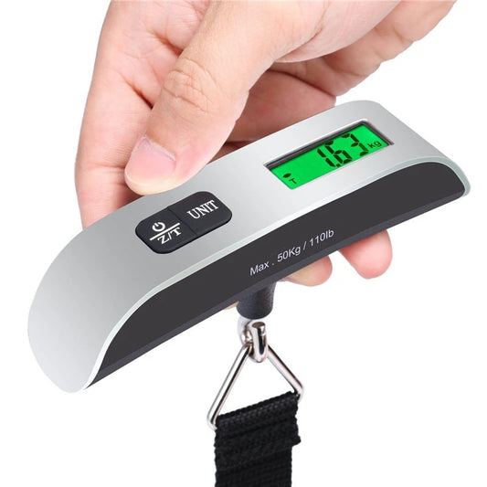 Balanza portátil digital LCD de 110 lb/50 kg, electrónica, para equipaje, maletas, pesaje de equipaje y herramientas de equilibrio.