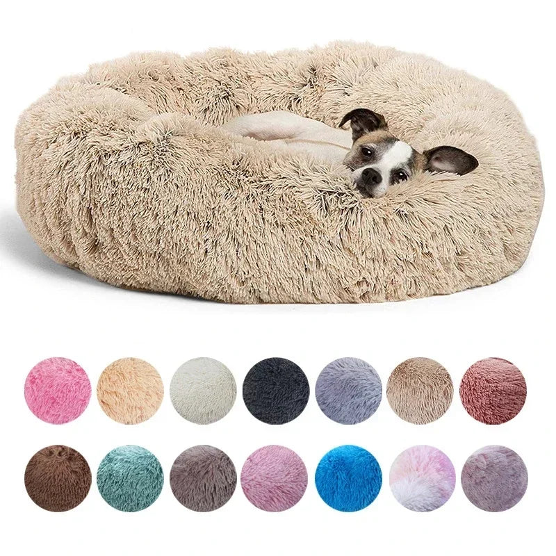 Cama redonda para mascotas de 40-90 cm, 6 tamaños, para perros grandes, cama supersuave para gatos, casa de peluche para perros medianos, casa cálida para dormir en invierno.