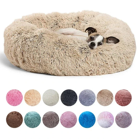 Cama redonda para mascotas de 40-90 cm, 6 tamaños, para perros grandes, cama supersuave para gatos, casa de peluche para perros medianos, casa cálida para dormir en invierno.