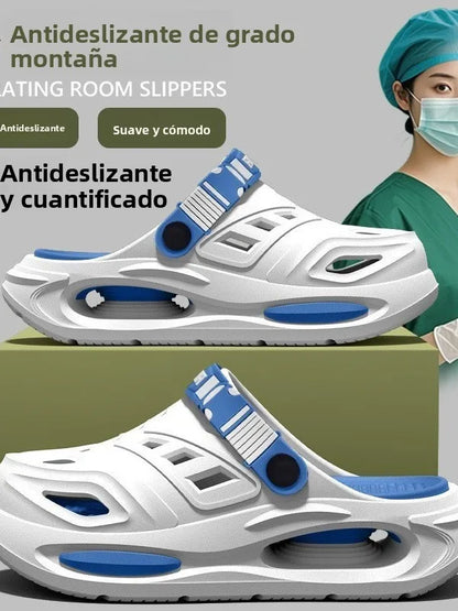 Zapatillas de verano para hombre con soporte para el arco del pie, con orificios especiales, ideales para actividades al aire libre y para estar de pie durante mucho tiempo. Antideslizantes y desodorantes.