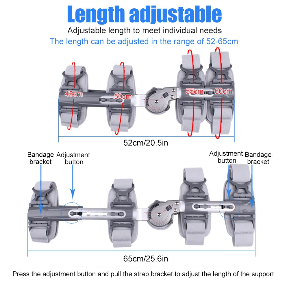 Rodillera articulada con rango de movimiento, rodillera postoperatoria para estabilización y recuperación, para lesiones de LCA, LCM y LCP, soporte ortopédico ajustable para la pierna.