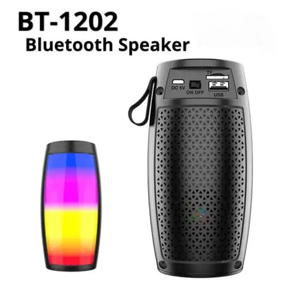 Altavoz Bluetooth inalámbrico portátil 1202: Subwoofer de alto volumen y graves potentes para uso en exteriores y en el hogar.