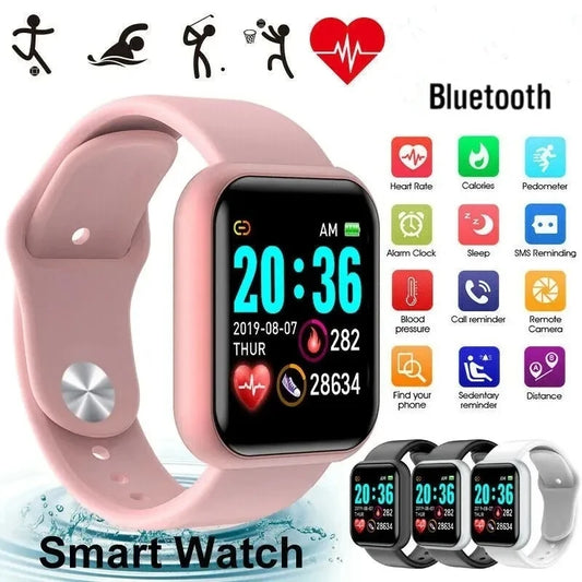 Reloj inteligente para hombre y mujer, reloj de pulsera con Bluetooth, reproductor de música, pulsera deportiva y monitor de sueño, relojes digitales.