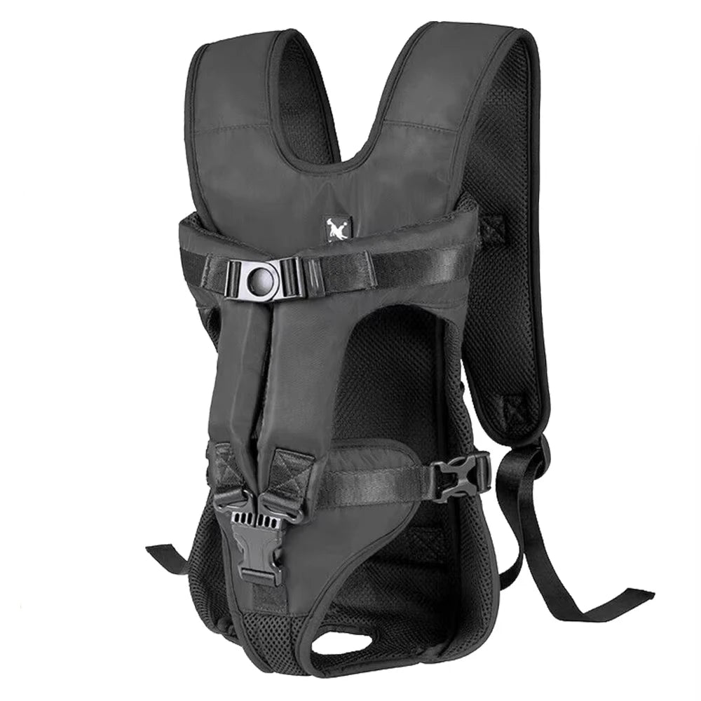 Mochila transportadora para perros, acolchada con esponja gruesa, frontal, portátil, ajustable, manos libres.