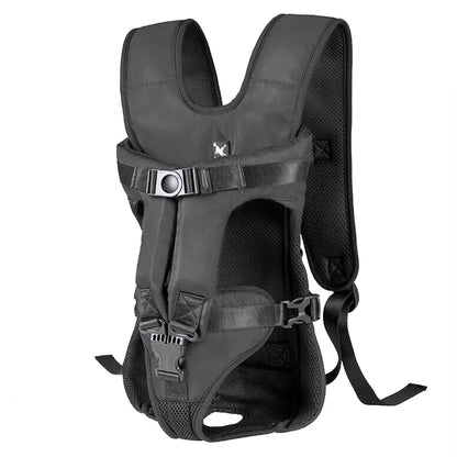 Mochila transportadora para perros, acolchada con esponja gruesa, frontal, portátil, ajustable, manos libres.