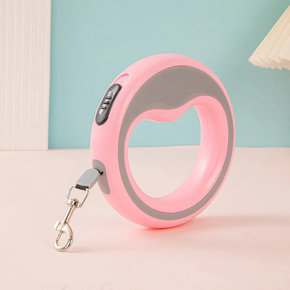 Cuerda retráctil para perros de alta resistencia, cuerda retráctil para perros, correa de nailon resistente, cuerda de tracción, diseño de bloqueo con freno de una mano, diseño antienredos.