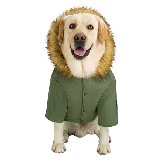 Abrigo de invierno para perros, chaqueta para perros, chaleco reflectante con cuello alto para perros, ropa cálida para perros grandes, impermeable.