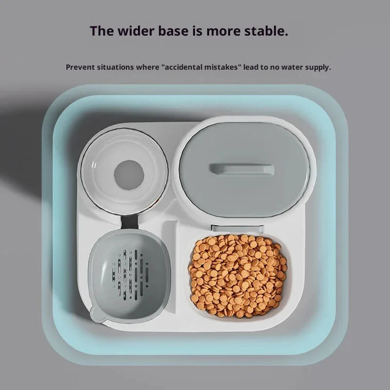 Comedero y bebedero automático 2 en 1 para mascotas: cuenco antiderrame con gran capacidad de almacenamiento de alimentos, dispensador inteligente para gatos y perros.