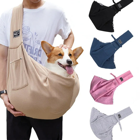Bolso cómodo para perros, bandolera para mascotas, bolso de hombro para viajes al aire libre, bolso bandolera portátil para gatos y cachorros, suministros para transportar mascotas