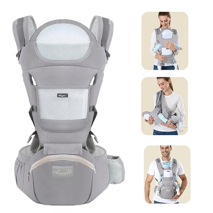 Mochila portabebés ergonómica, portabebés con asiento de cadera para bebé, portabebés frontal tipo canguro ergonómico, fular portabebés, mochila de viaje