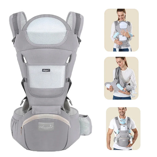 Mochila portabebés ergonómica, portabebés con asiento de cadera para bebé, portabebés frontal tipo canguro ergonómico, fular portabebés, mochila de viaje